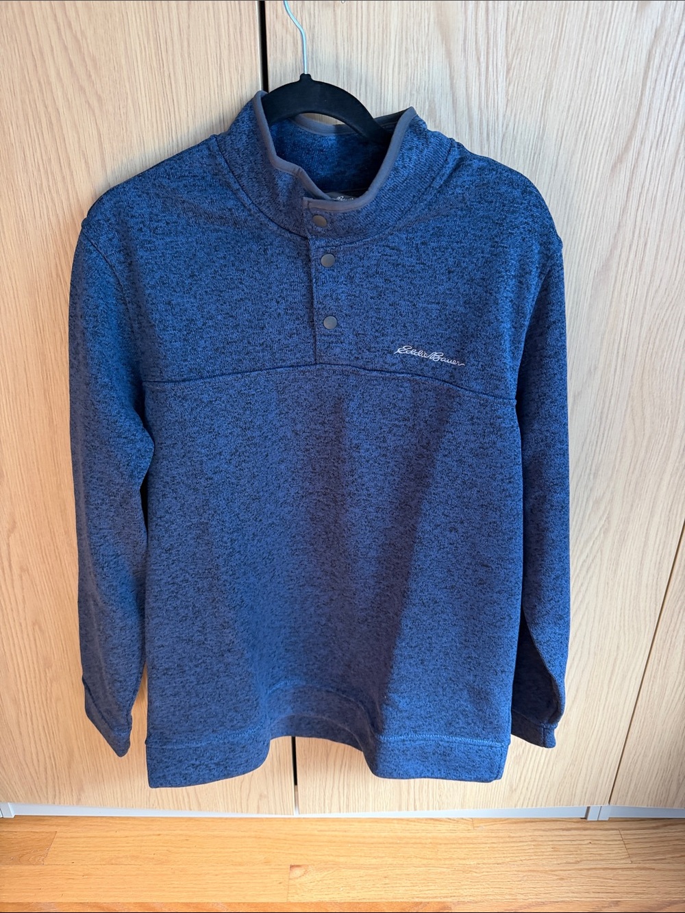 Eddie Bauer Men's Navy Blue Quarter-Snap Zip-Up Sweater